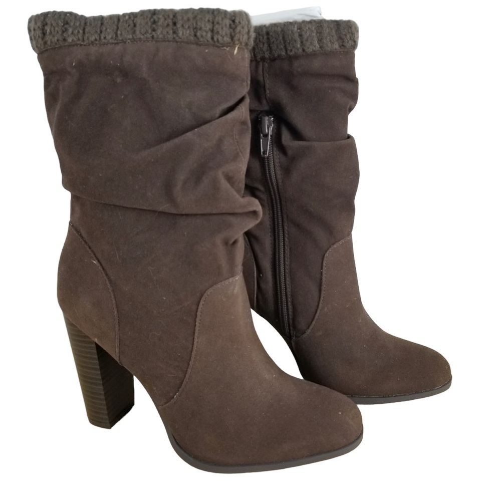 NWOT Shoedazzle High Heel Boots Brown Over the Ankle Booties